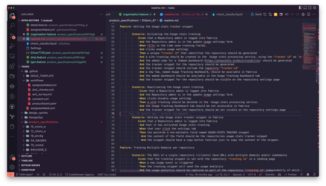 Gherkin Web Tracker Specifications
