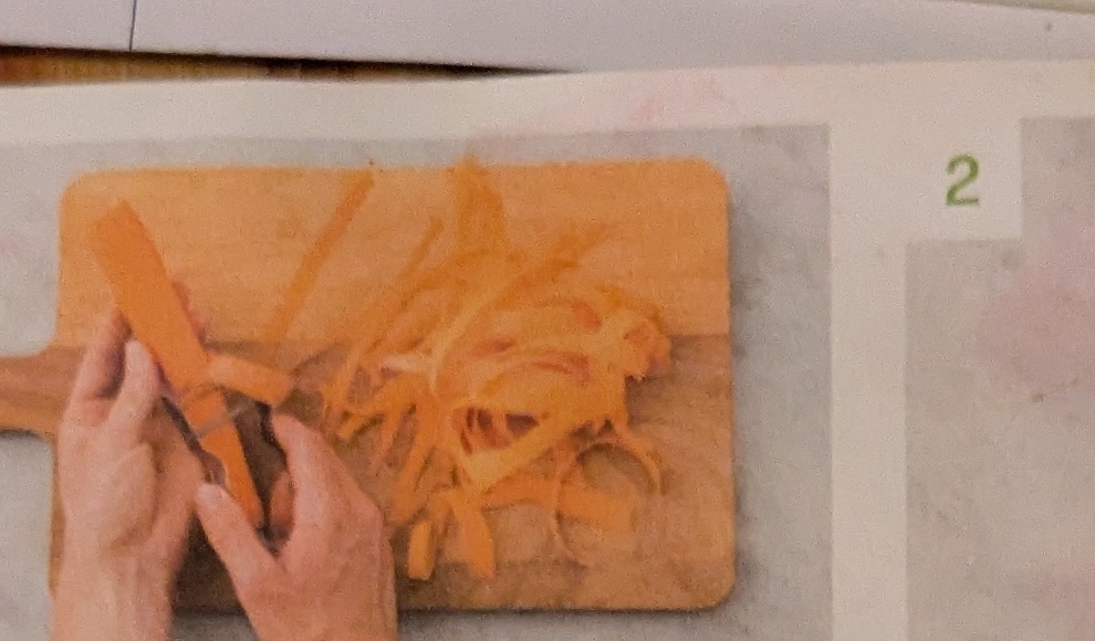 Step: Halve the chili, deseed and finely chop the chili...