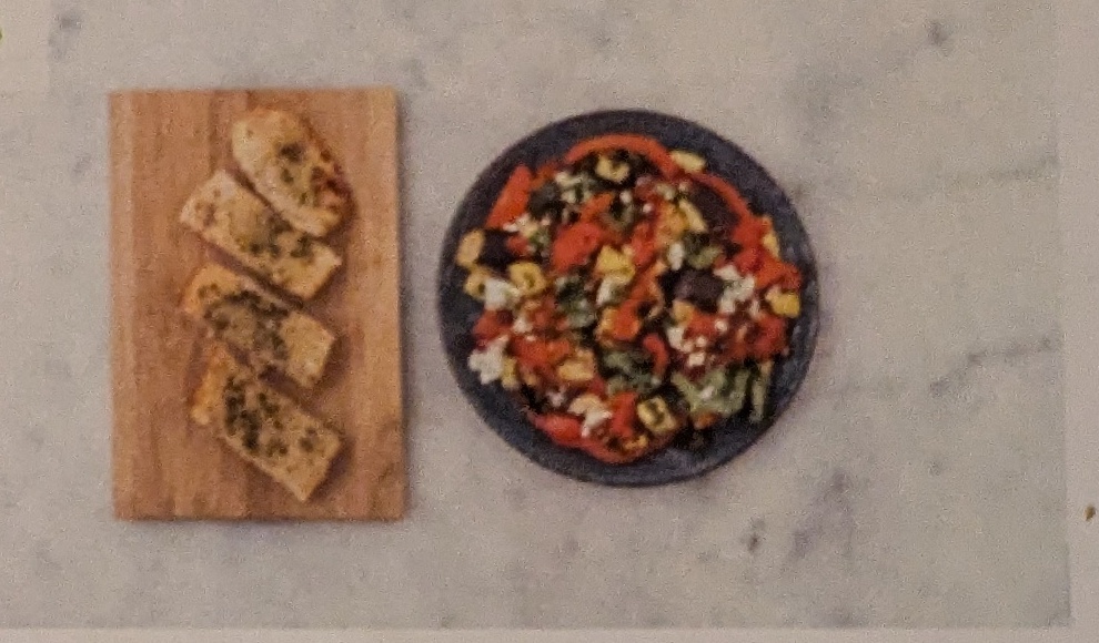 Step: Pick leaves off basil and chop roughly. Crumble...