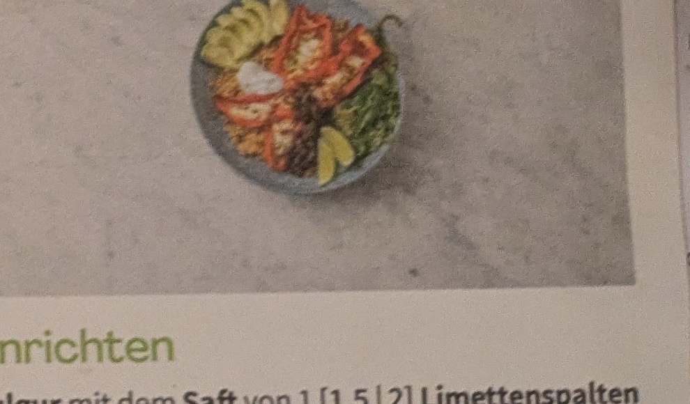 Step: Bulgur mit dem Saft von 1 (2P), 1,5 (3P) bzw. 2...