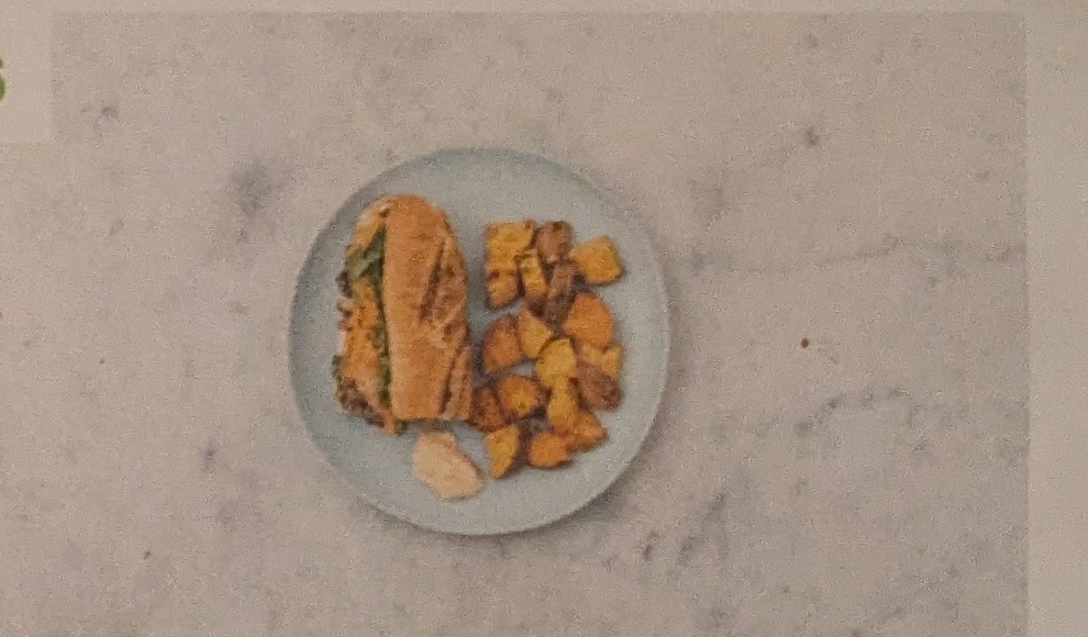 Step: Place the baking dish on one side of the baking...